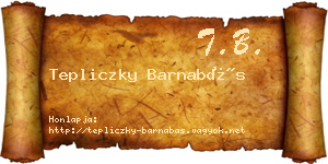 Tepliczky Barnabás névjegykártya