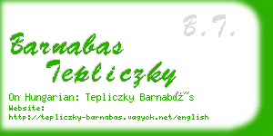 barnabas tepliczky business card